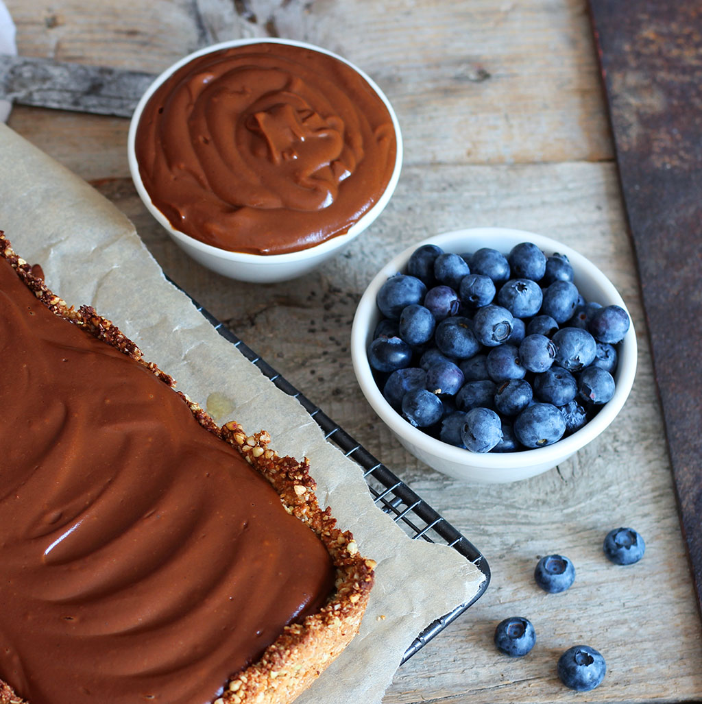 Buckwheat Almond Crust Tart with Sweet Potato Chocolate Ganache