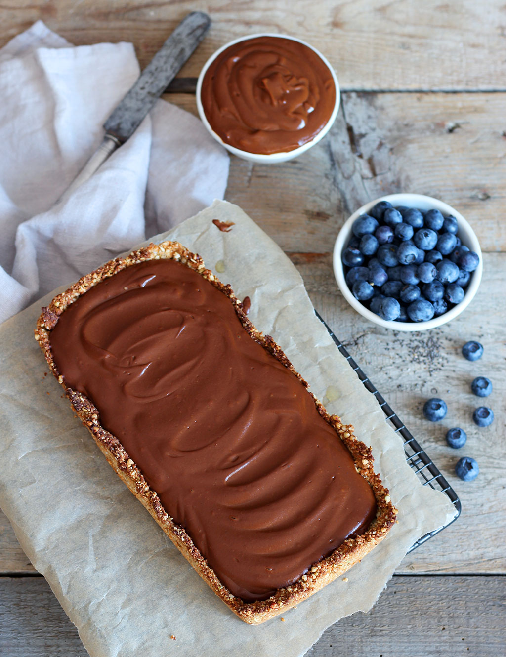 Buckwheat Almond Crust Tart with Sweet Potato Chocolate Ganache