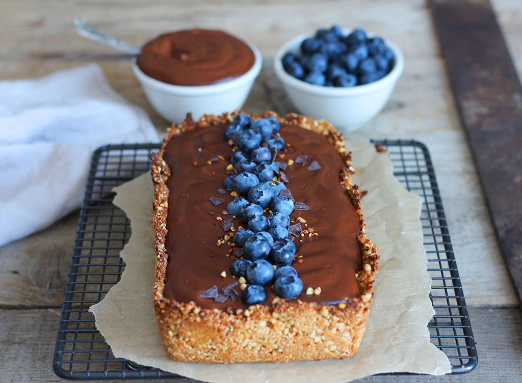 Buckwheat Almond Crust Tart with Sweet Potato Chocolate Ganache