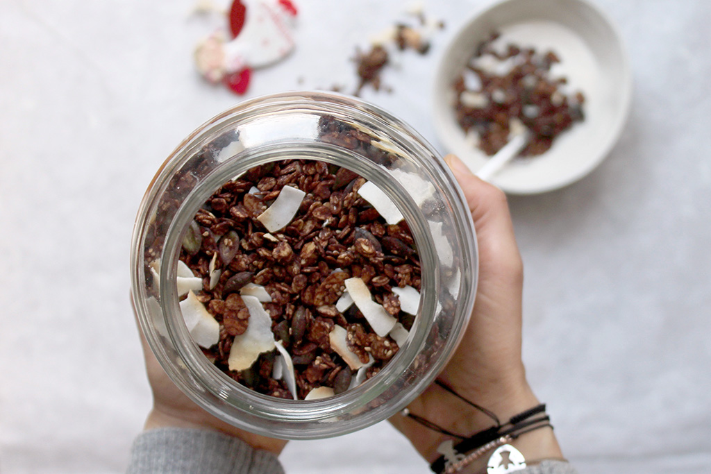 Chocolate Sesame Coconut Granola Delicious and Healthy by Maya
