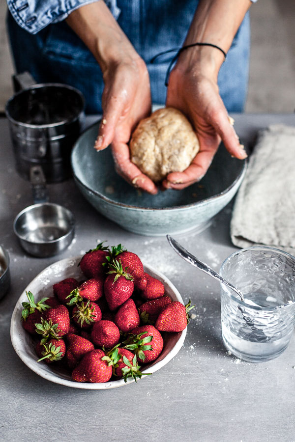 Making of strawberry galette, the shaped dough, Maja brekalo